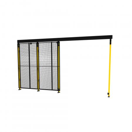 Posuvné dvere X-GUARD, vrátane stĺpikov a pletiva, 2300x2200 mm  - zobraziť veľký náhľad